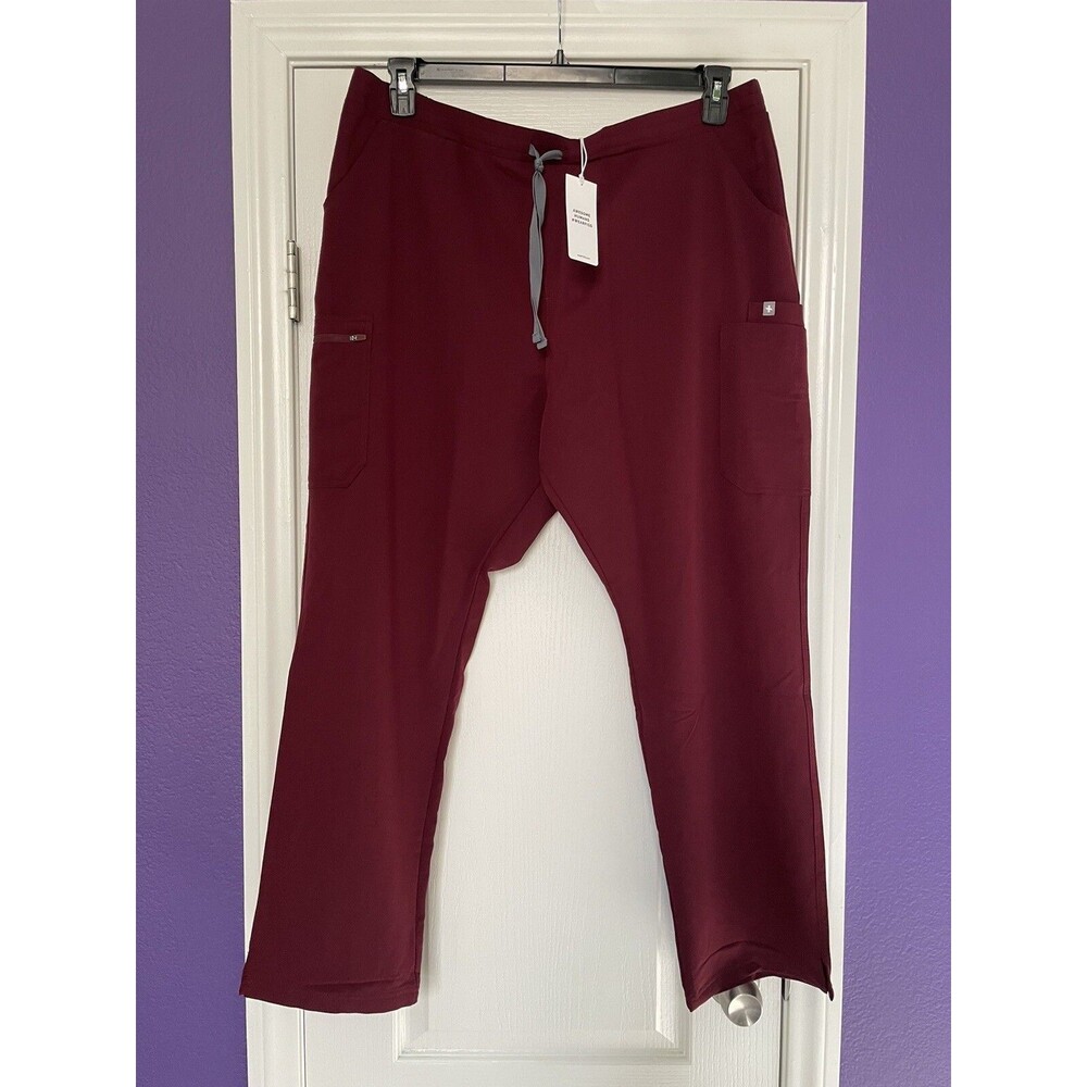 FIGS Yola Skinny Scrub Pants Burgundy TW2000 R Women's Size XXL 2XL NWT